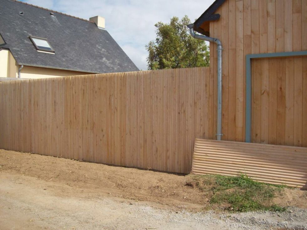 panneaux lisse demi rondins en châtaignier