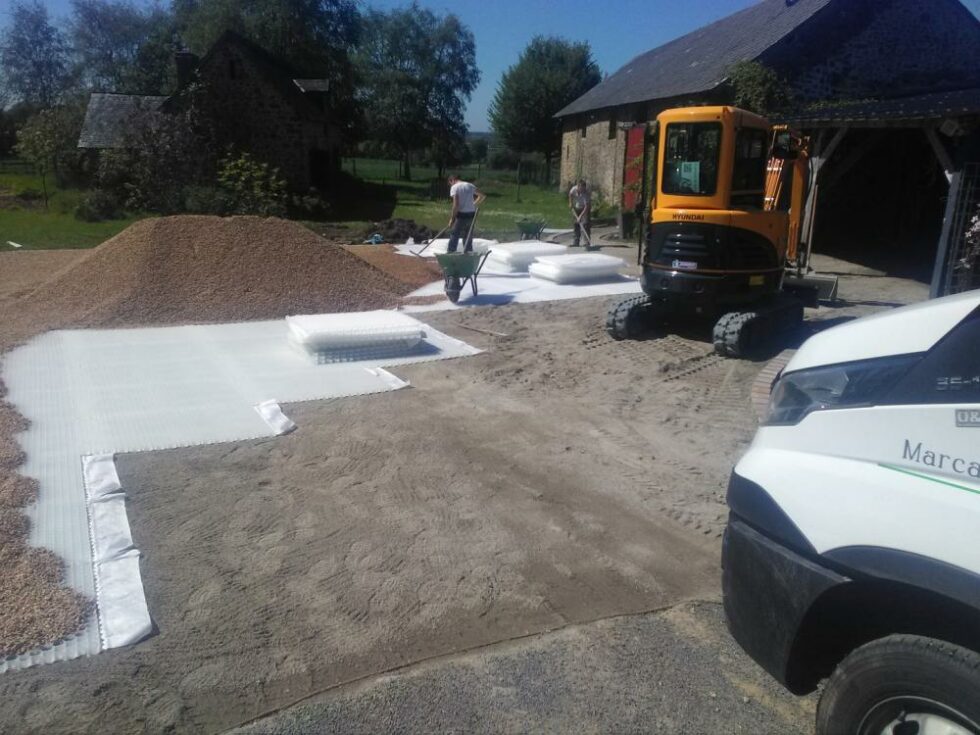 Cours allées en stabilisateurs de graviers