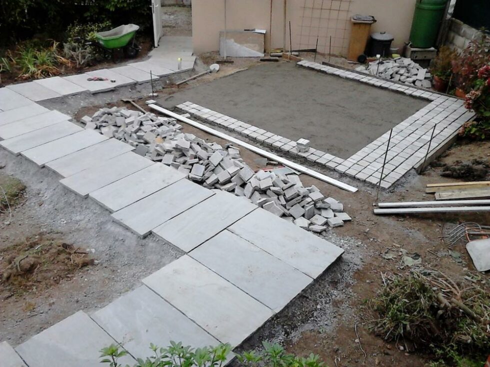 Dallage pavage en grès maçonnerie paysagère